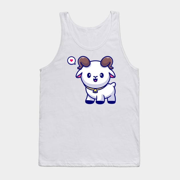 Cute Goat Cartoon Tank Top by Catalyst Labs